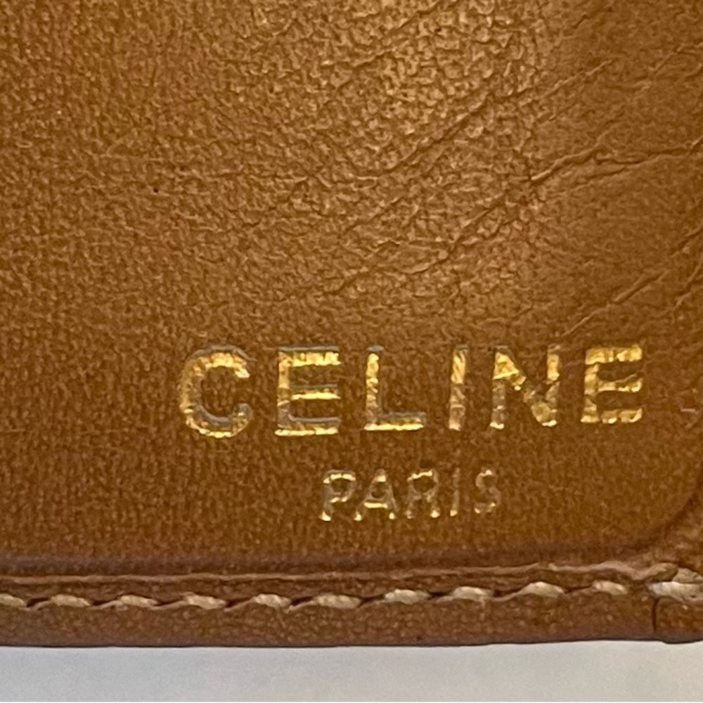 Celine Authentic Vintage Leather and Canvas Compact Carriage Print Wallet - Picture 7 of 16